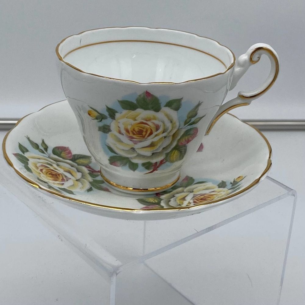 Yellow Rose Teacup and saucer set.